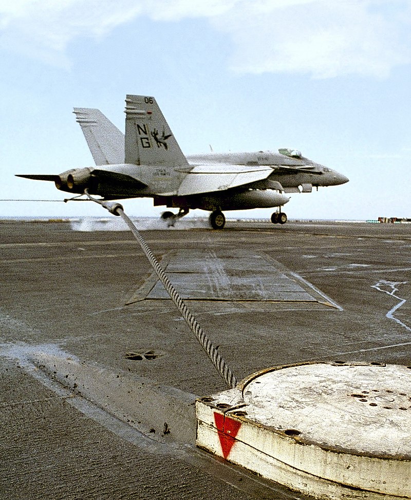 BAK-12 aircraft arresting system installation showing energy absorber components